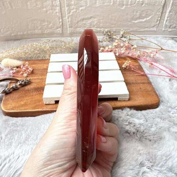 Gorgeous Carnelian Druzy Heart Carving - Picture 4 of 7